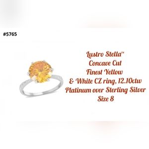 Lustro Stella™ Yellow & White CZ ring, platinum, Sz.8..Now $29!